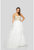 Terani Couture - 1911P8503 Beaded Plunging V-neck Tulle Ballgown In White and Gold