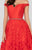 Terani Couture - 1911P8513 3D Vine Appliques Off-Shoulder Gown In Red