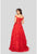 Terani Couture - 1911P8513 3D Vine Appliques Off-Shoulder Gown In Red