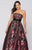 Terani Couture - 1911P8516 Jacquard Strapless Ballgown In Black and Pink