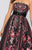 Terani Couture - 1911P8516 Jacquard Strapless Ballgown In Black and Pink