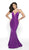 Flair Prom - 19124 Shimmer Knit Strappy Back Mermaid Gown In Purple