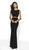 Flair Prom - 19127 Two Piece Lace Satin Trumpet Dress In Black