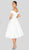 Terani Couture - 1912C9656 Off-Shoulder Tea Length A-line Dress In White