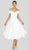 Terani Couture - 1912C9656 Off-Shoulder Tea Length A-line Dress In White