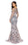 Terani Couture - 1912E9159 Floral Applique V-neck Trumpet Dress