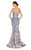 Terani Couture - 1912E9160 Floral Applique V-neck Long Trumpet Dress
