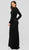 Terani Couture - 1912E9162 Long Sleeve Keyhole Cutout Beaded Gown In Black