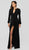 Terani Couture - 1912E9162 Long Sleeve Keyhole Cutout Beaded Gown In Black