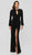 Terani Couture - 1912E9162 Long Sleeve Keyhole Cutout Beaded Gown In Black