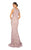 Terani Couture - 1912E9163 Embroidered Plunging V-neck Trumpet Dress