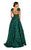 Terani Couture - 1912E9169 Printed Plunging V-neck A-line Dress