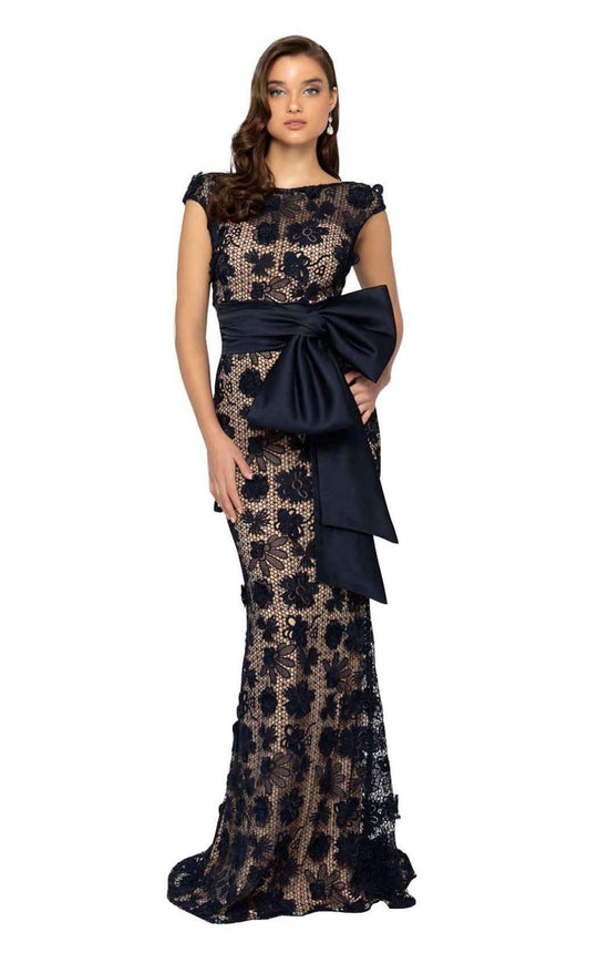 Terani Couture - 1912E9175 Lace Bateau Trumpet Dress With Train