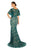Terani Couture - 1912E9177 Fully Lace Deep V-neck Trumpet Dress