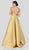Terani Couture - 1912E9202 One Shoulder Dazzling Fern Accent Gown In Gold
