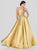 Terani Couture - 1912E9202 One Shoulder Dazzling Fern Accent Gown In Gold