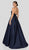 Terani Couture - 1912E9202 One Shoulder Dazzling Fern Accent Gown In Blue