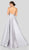 Terani Couture - 1912E9202 One Shoulder Dazzling Fern Accent Gown In Silver