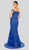 Terani Couture - 1912GL9572 Sparkling Off Shoulder Slit Evening Gown In Blue