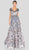 Terani Couture - 1912M9347 Embellished Floral Applique A-line Dress In Pink and Silver