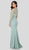 Terani Couture - 1912M9352 Trailing Foliage Illusion Trumpet Gown In Green