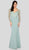 Terani Couture - 1912M9352 Trailing Foliage Illusion Trumpet Gown In Green