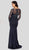 Terani Couture - 1912M9352 Trailing Foliage Illusion Trumpet Gown In Black