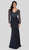 Terani Couture - 1912M9352 Trailing Foliage Illusion Trumpet Gown In Black