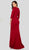 Terani Couture - 1912M9354 Quarter Sleeve Draped Surplice Gown In Red