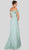 Terani Couture - 1912M9358 Floral Accented Off-Shoulder Trumpet Dress In Green