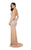 Terani Couture - 1912P8199 Crystal Beaded Deep V-neck Sheath Dress