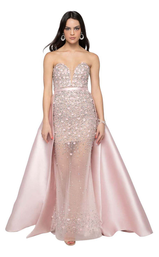 Terani Couture - 1912P8201 Applique Sweetheart Dress With Overskirt