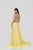 Terani Couture - 1912P8239 Beaded Plunging Sweetheart Dress In Yellow