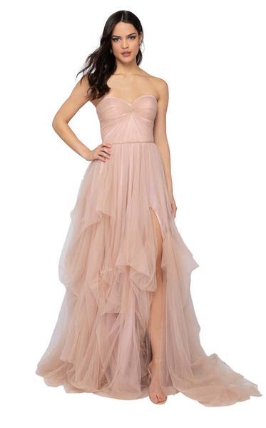 Terani Couture - Ruched Sweetheart Ruffled Dress 1912P8273 In Pink