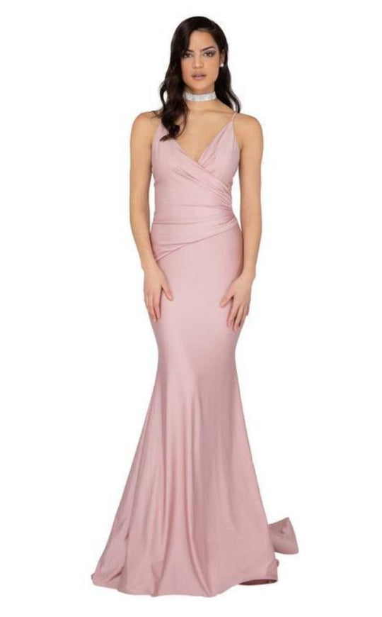 Terani Couture - 1912P8280 Surplice Bodice Backless Mermaid Dress