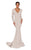 Terani Couture - 1912P8281 Long Sleeve Open Back Satin Mermaid Gown