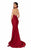 Terani Couture - 1912P8284 Crisscross Halter neck Satin Mermaid Gown