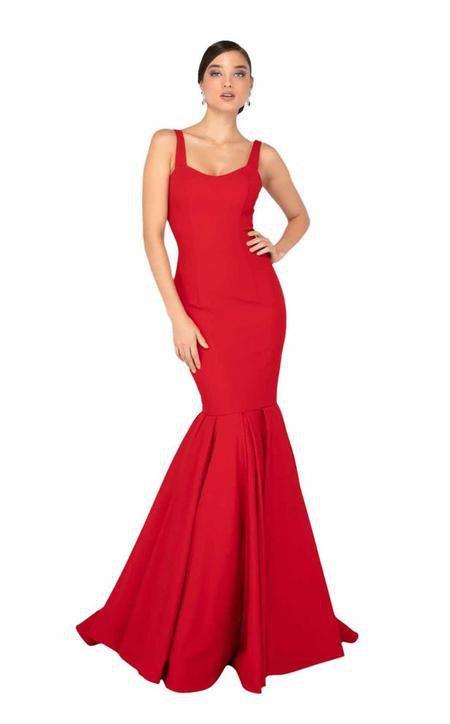 Terani Couture - 1912P8371 Stretch Crepe Mermaid Gown With Train