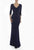 Terani Couture - 1912M9354 Quarter Sleeve Draped Surplice Gown In Blue