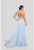 Terani Couture - 1912P8235 Embroidered Halter Dress With Overskirt In Blue