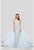 Terani Couture - 1912P8235 Embroidered Halter Dress With Overskirt In Blue