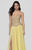 Terani Couture - 1912P8239 Beaded Plunging Sweetheart Dress In Yellow