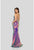 Terani Couture - 1912P8241 Iridescent Sequined Deep V-neck Dress In Multi-Color