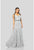 Terani Couture - 1912P8255 Polka Dot Chiffon A-line Dress In Black and White