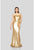 Terani Couture - 1912P8277 Sequined Semi-Sweetheart Trumpet Dress In Gold and Silver