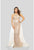 Terani Couture - 1912P8437 Glitter Tulle Dress With Mikado Overskirt In White