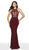 Flair Prom - 19131 Embroidered Illusion Halter Jersey Gown In Red