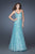 La Femme - 19136 Spaghetti Straps Sequined Gown In Blue