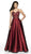 Flair Prom - 19137 Embroidered Satin Ballgown With Train In Red