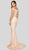 Terani Couture - 1913E9247 Lace Off-Shoulder Sheath Dress With Train In Neutral